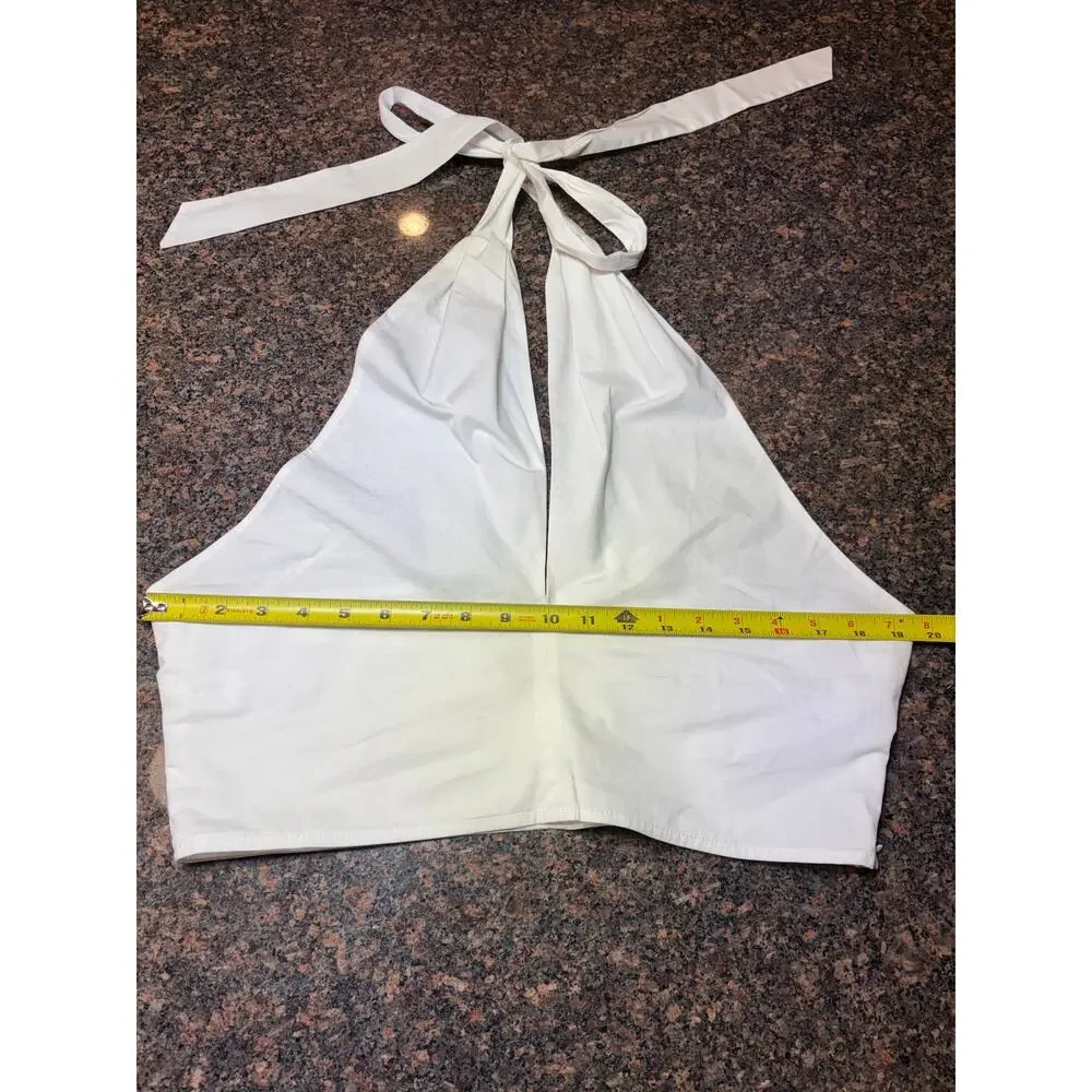 Staud 100% Cotton Halter Side Zipper Size 14 NWT - Picture 8 of 16